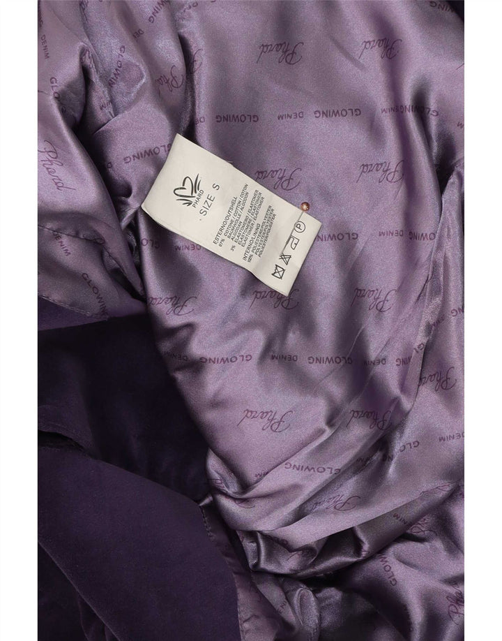 Giacca blazer in velluto a 2 bottoni da donna Phard UK 10 piccola in cotone viola