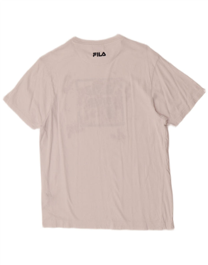 T-shirt grafica da uomo Fila Top XS in cotone bianco