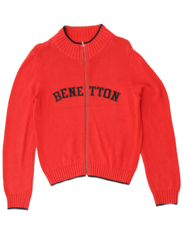 Maglione cardigan grafico da donna Benetton UK 8 piccolo rosso