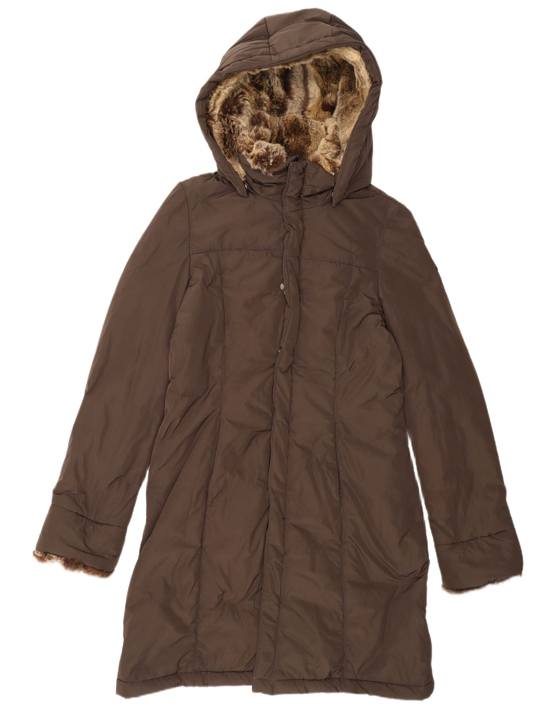 Cappotto imbottito con cappuccio da donna Refrigiwear IT 46 Large Marrone Poliestere