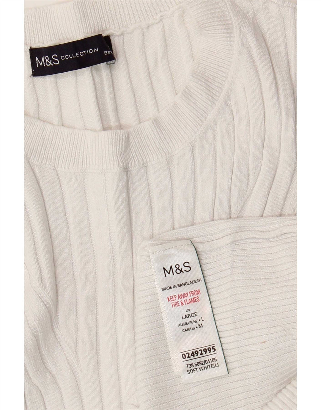 Canotta da donna Marks & Spencer UK 14 grande in viscosa bianca