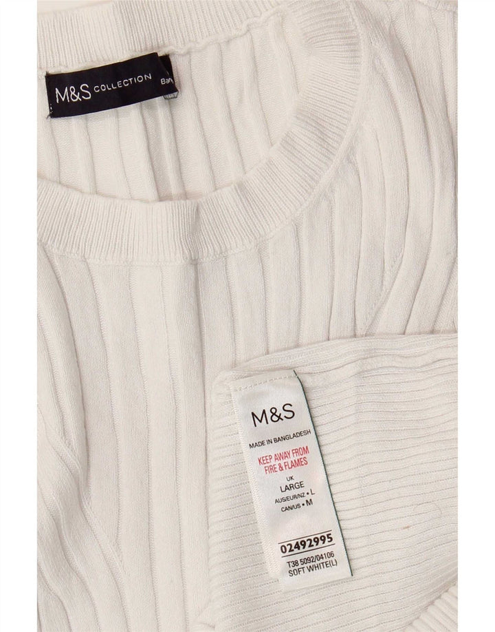 Canotta da donna Marks & Spencer UK 14 grande in viscosa bianca