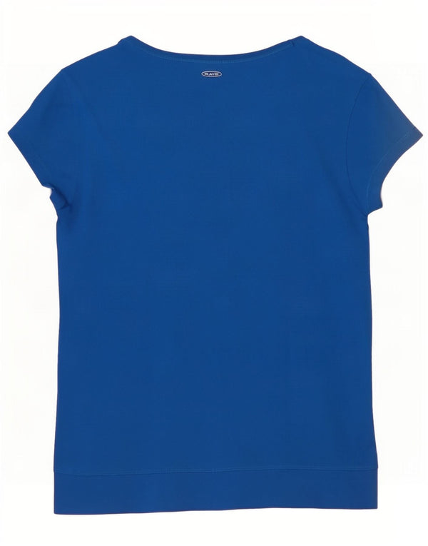 T-shirt Reebok da donna Top UK 8/10 Small blu poliestere