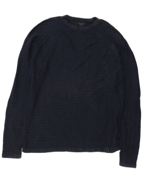 Maglione maglione girocollo da uomo Jack & Jones 2XL cotone gessato blu navy