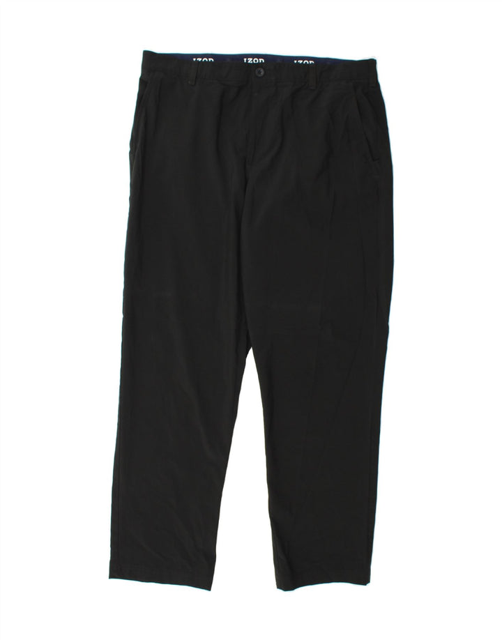 IZOD Mens Straight Suit Trousers W38 L32 Black Polyester Vintage Izod and Second-Hand Izod from Messina Hembry 