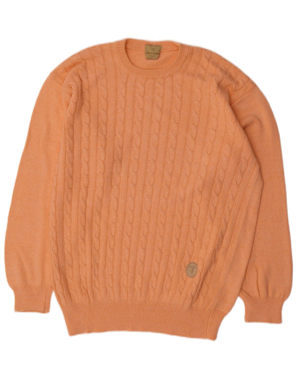 Maglione Trussardi Uomo con Scollo a Barca Large in Cotone Arancione