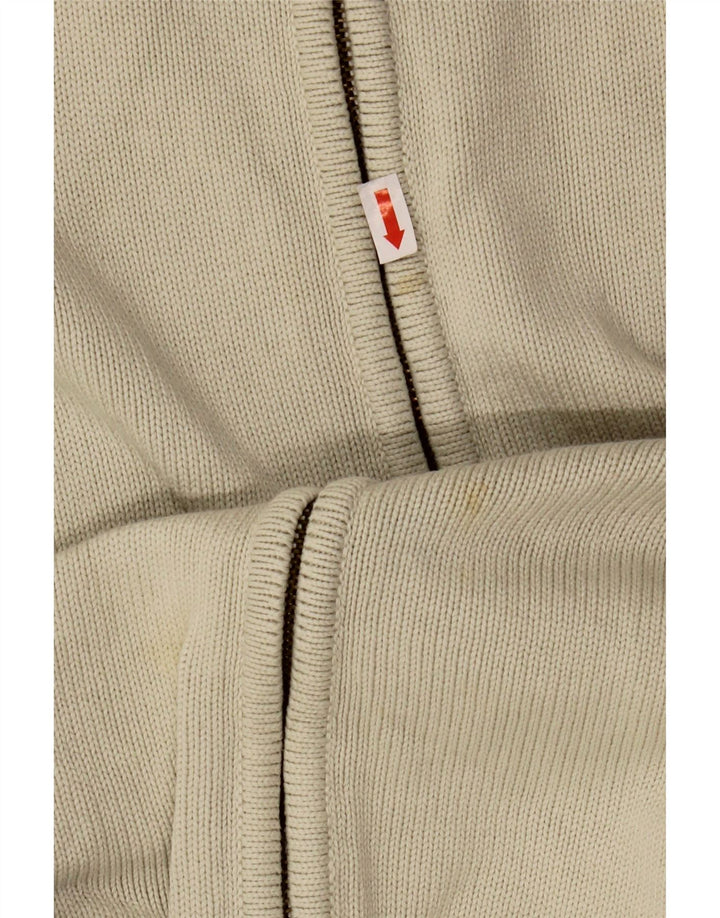 Maglione cardigan da uomo Zara XL in cotone bianco sporco