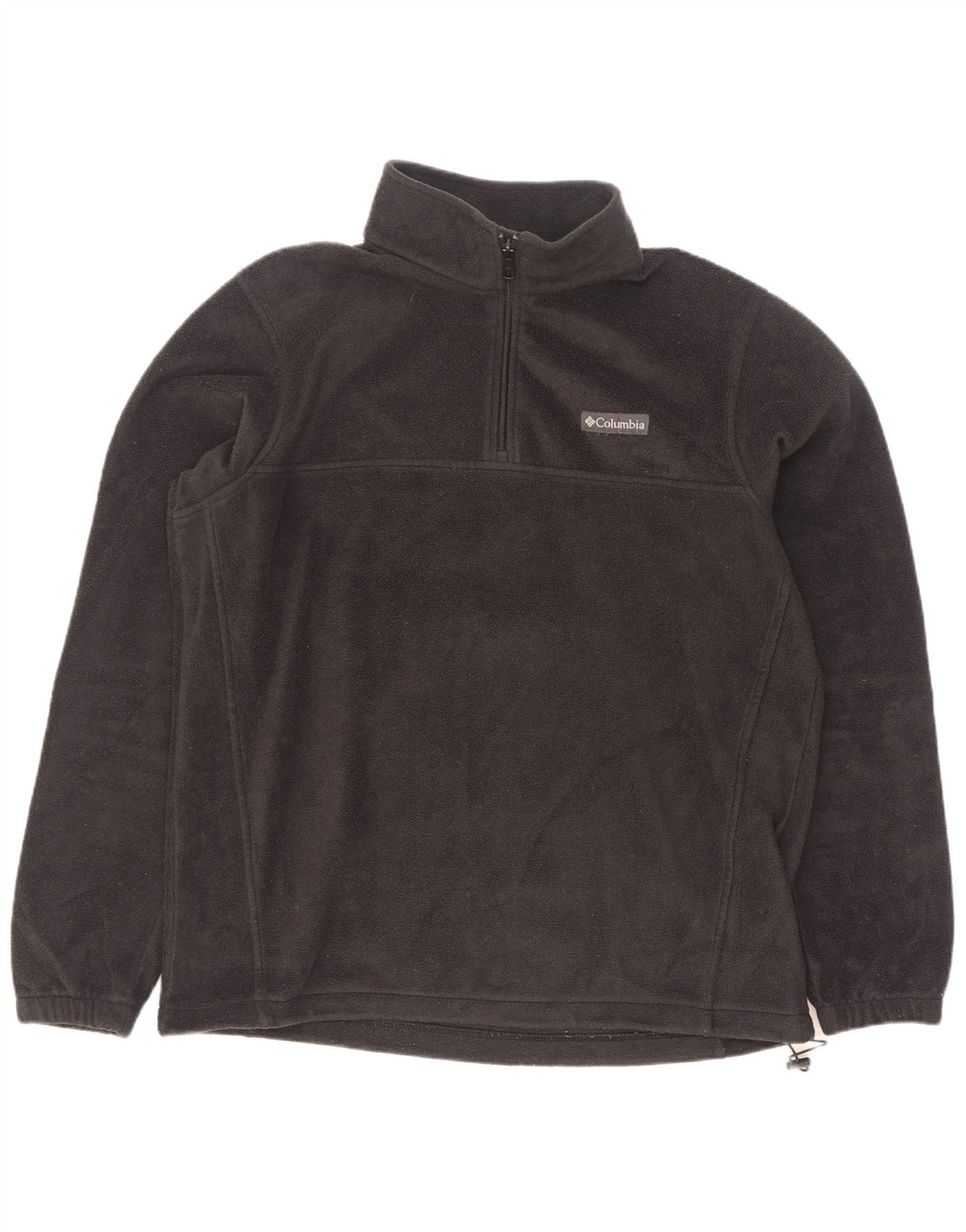 Maglione in pile Columbia da uomo con zip e collo, grande, in poliestere nero