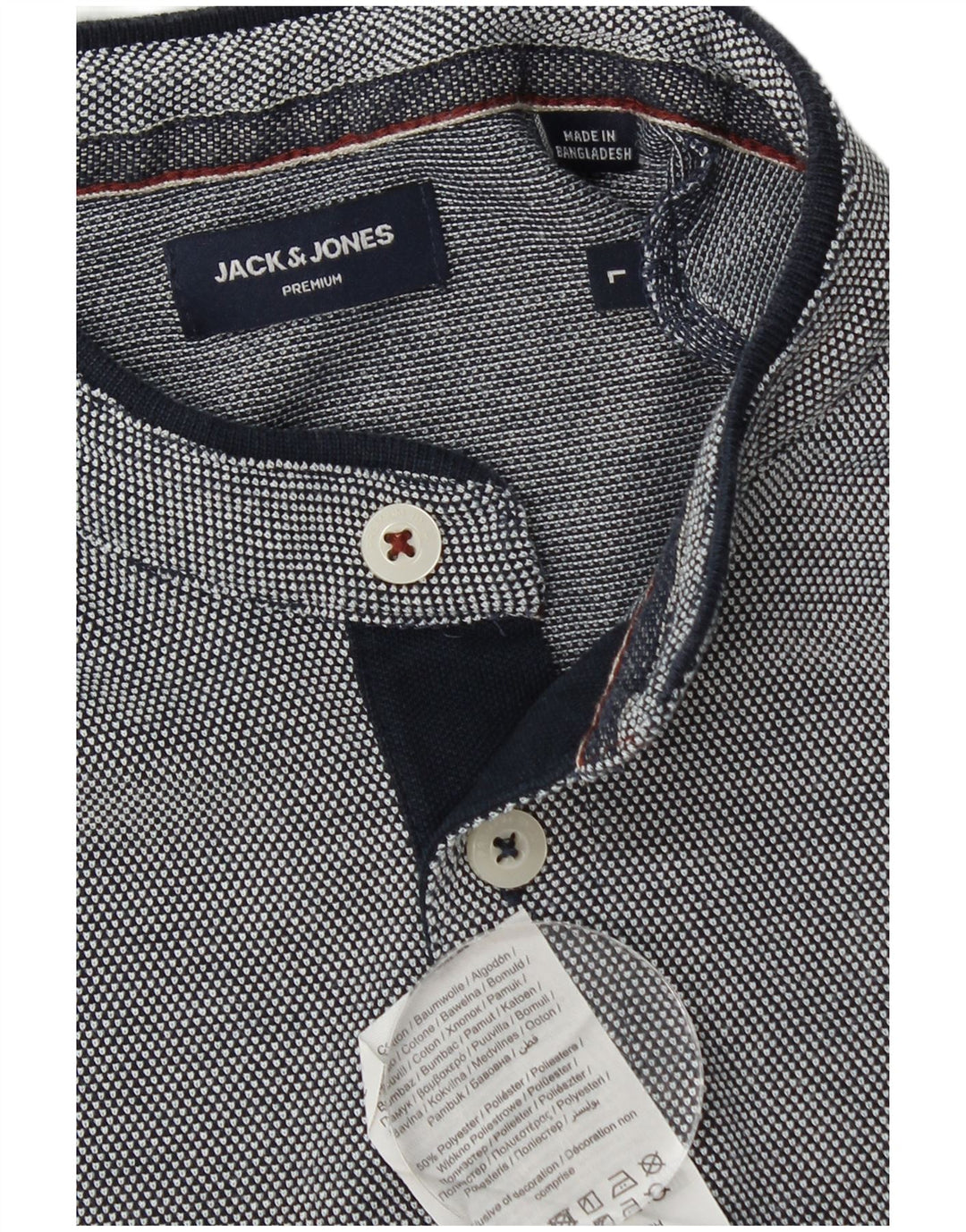 Polo da uomo Jack & Jones grande in cotone blu navy