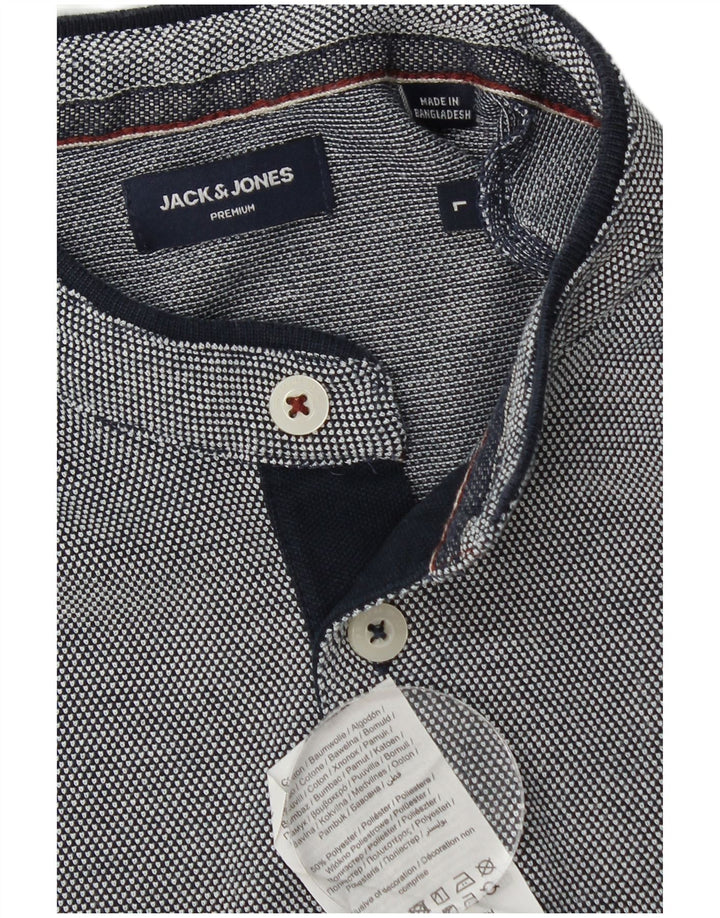 Polo da uomo Jack & Jones grande in cotone blu navy