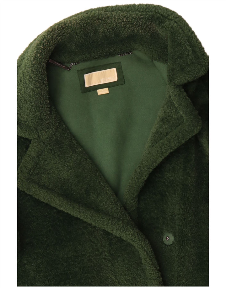MICHAEL KORS Cappotto oversize da donna in pelliccia sintetica UK 18 XL Poliestere verde