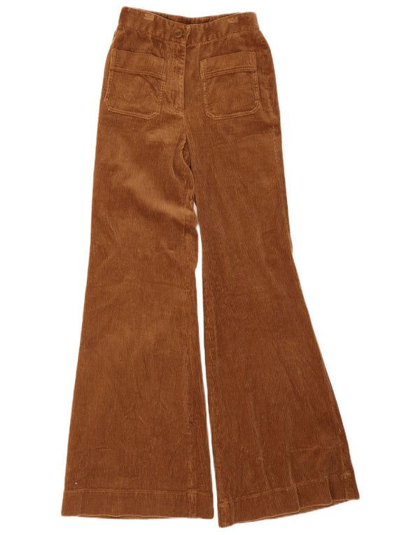 Pantaloni da donna in velluto a coste svasati Massimo Dutti EU 34 2XS W24 L33 Cotone marrone