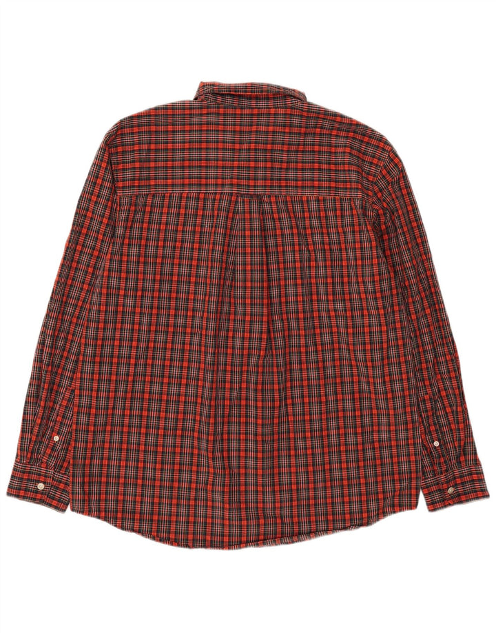 Camicia da uomo Chaps Large in cotone a quadri arancioni