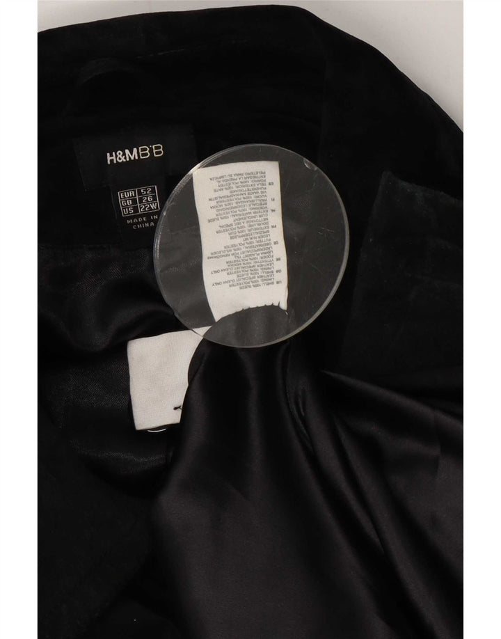 H&M Soprabito in pelle scamosciata da donna UK 26 4XL Nero