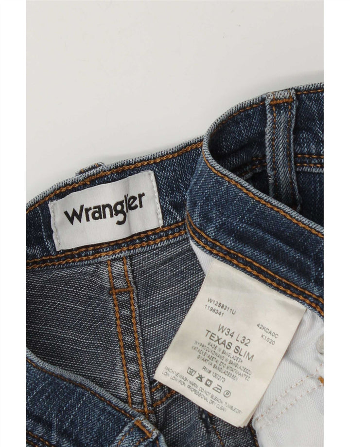 Jeans slim da uomo Wrangler W34 L32 cotone blu