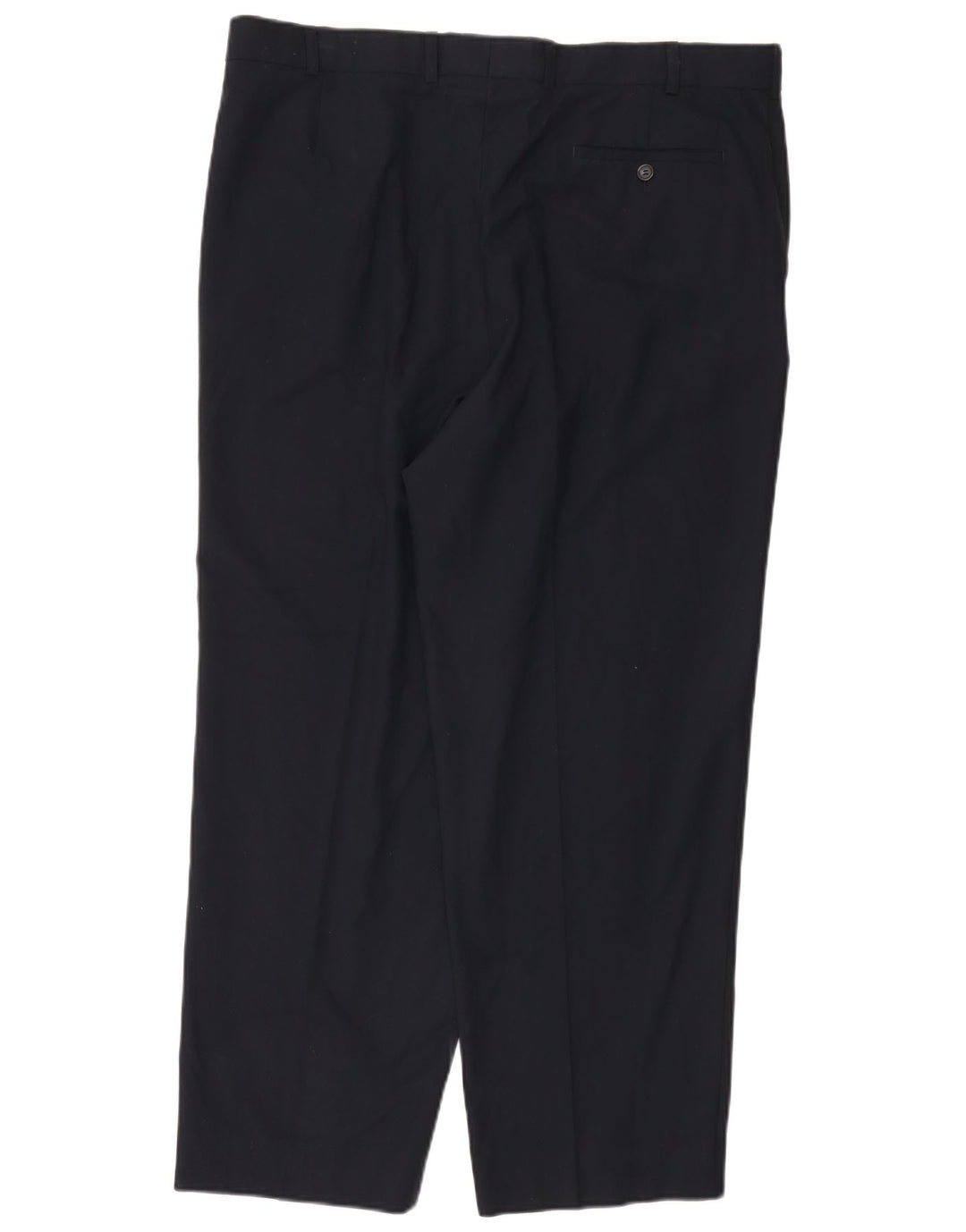 Pantaloni da abito dritti da uomo Marks & Spencer W40 L29 poliestere blu navy