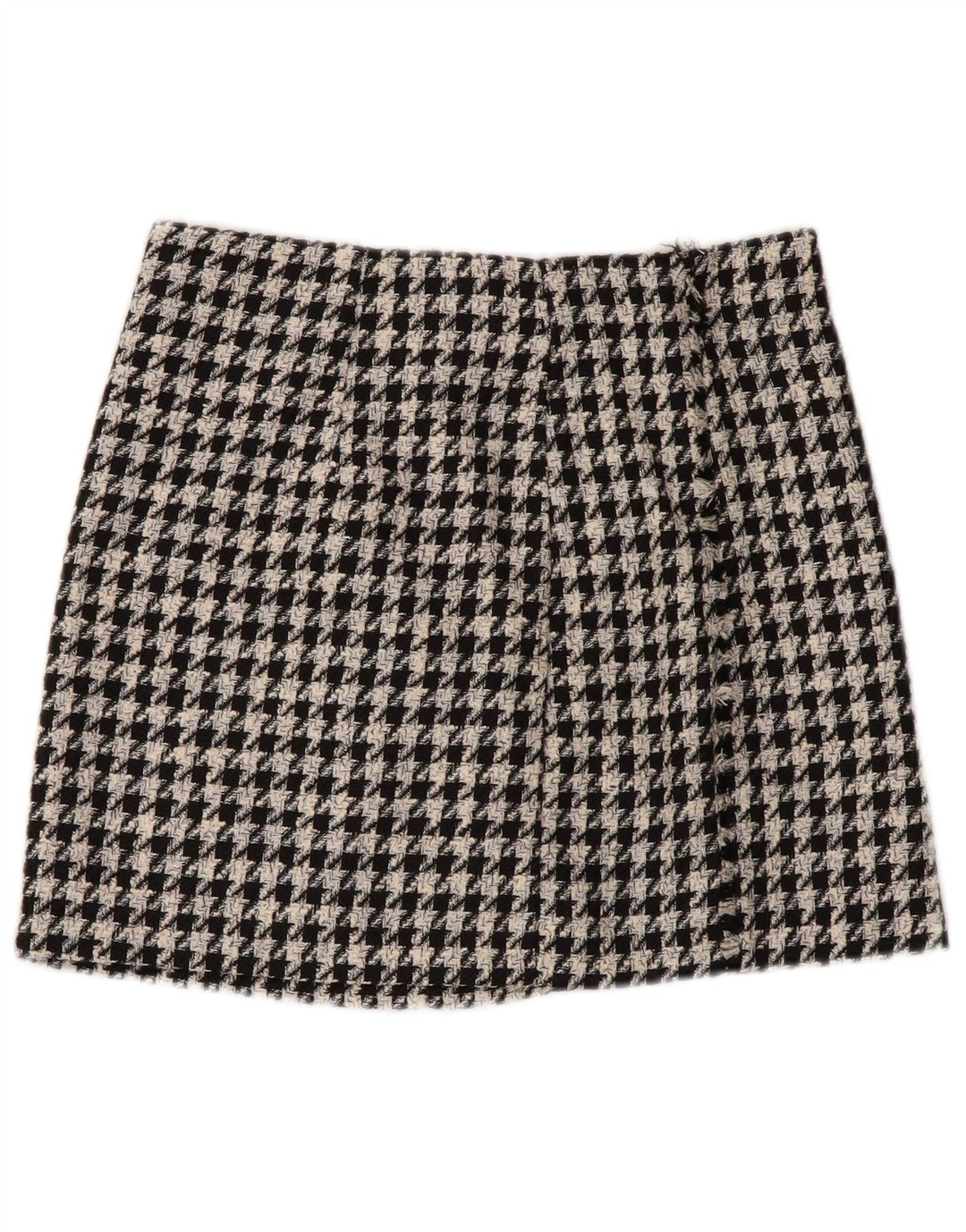 Minigonna da donna Zara piccola W26 poliestere pied de poule nero