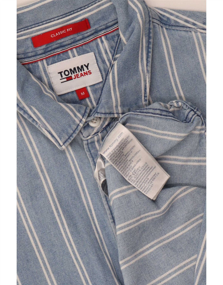 Camicia da uomo Tommy Hilfiger Classic Fit in cotone a righe blu medio