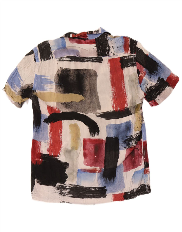 Camicia Zara da uomo a maniche corte vestibilità comoda piccola multicolore geometrica