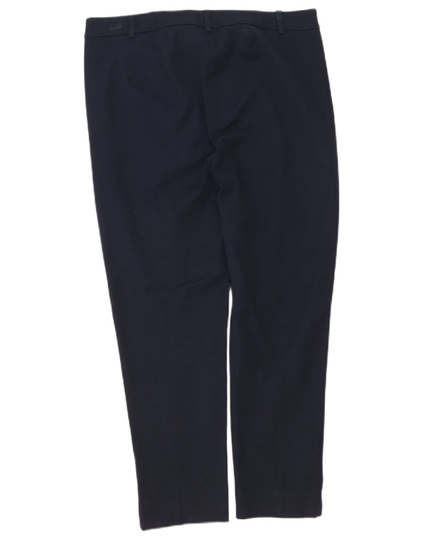 Pantaloni da abito dritti da donna Marks & Spencer UK 14 Large W34 L27 Blu Navy