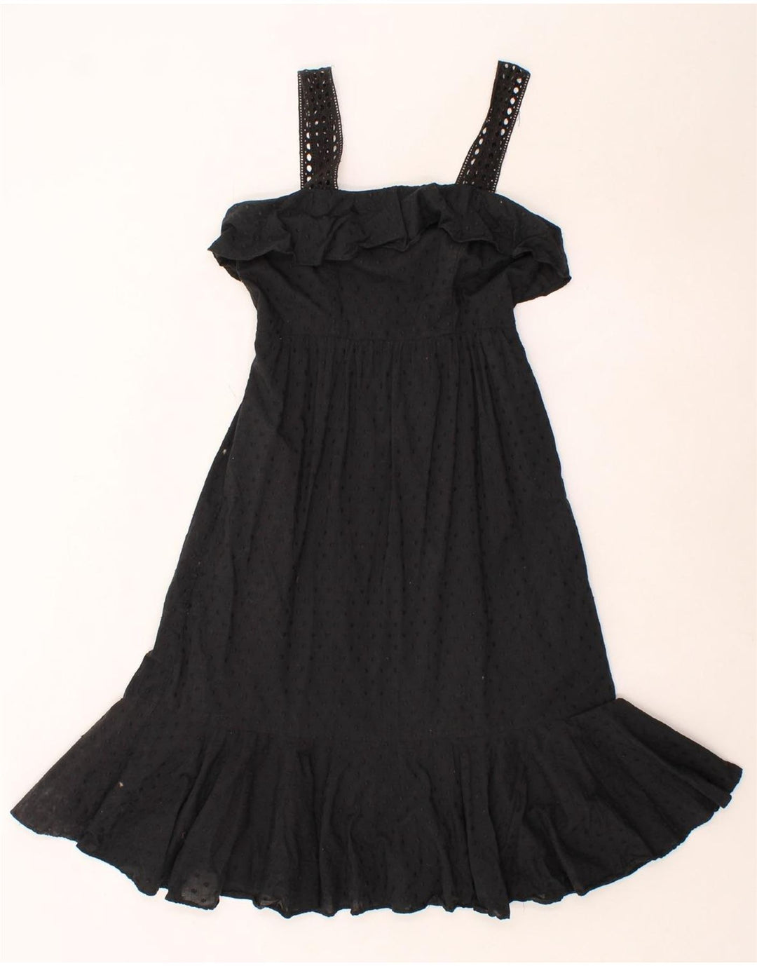 J. CREW Womens Sundress US 00 2XS Black Spotted Cotton Vintage J. Crew and Second-Hand J. Crew from Messina Hembry 