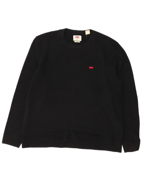 Maglione maglione girocollo standard da uomo Levi's XL in lana nera