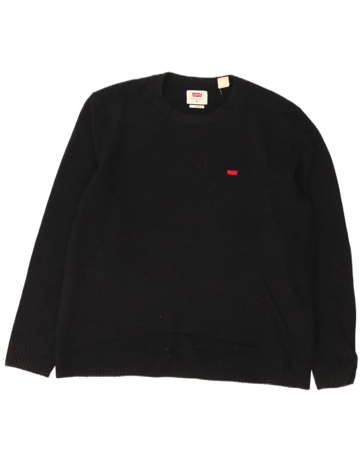 Maglione maglione girocollo standard da uomo Levi's XL in lana nera
