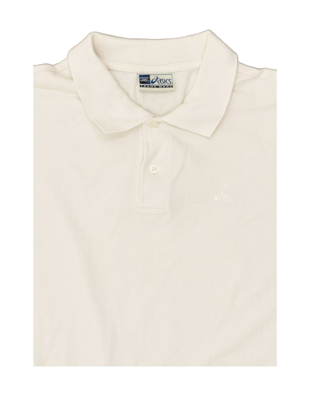 ASICS Mens Polo Shirt Large White Cotton | Vintage Asics | Thrift | Second-Hand Asics | Used Clothing | Messina Hembry 