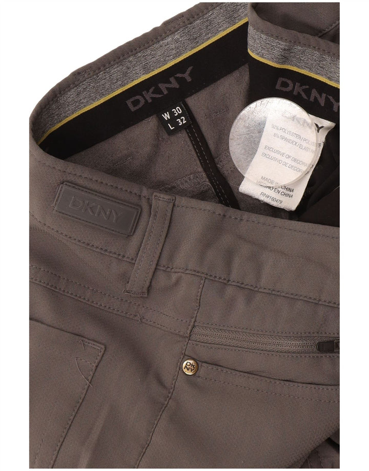 Pantaloni casual dritti da uomo Dkny W30 L32 poliestere grigio