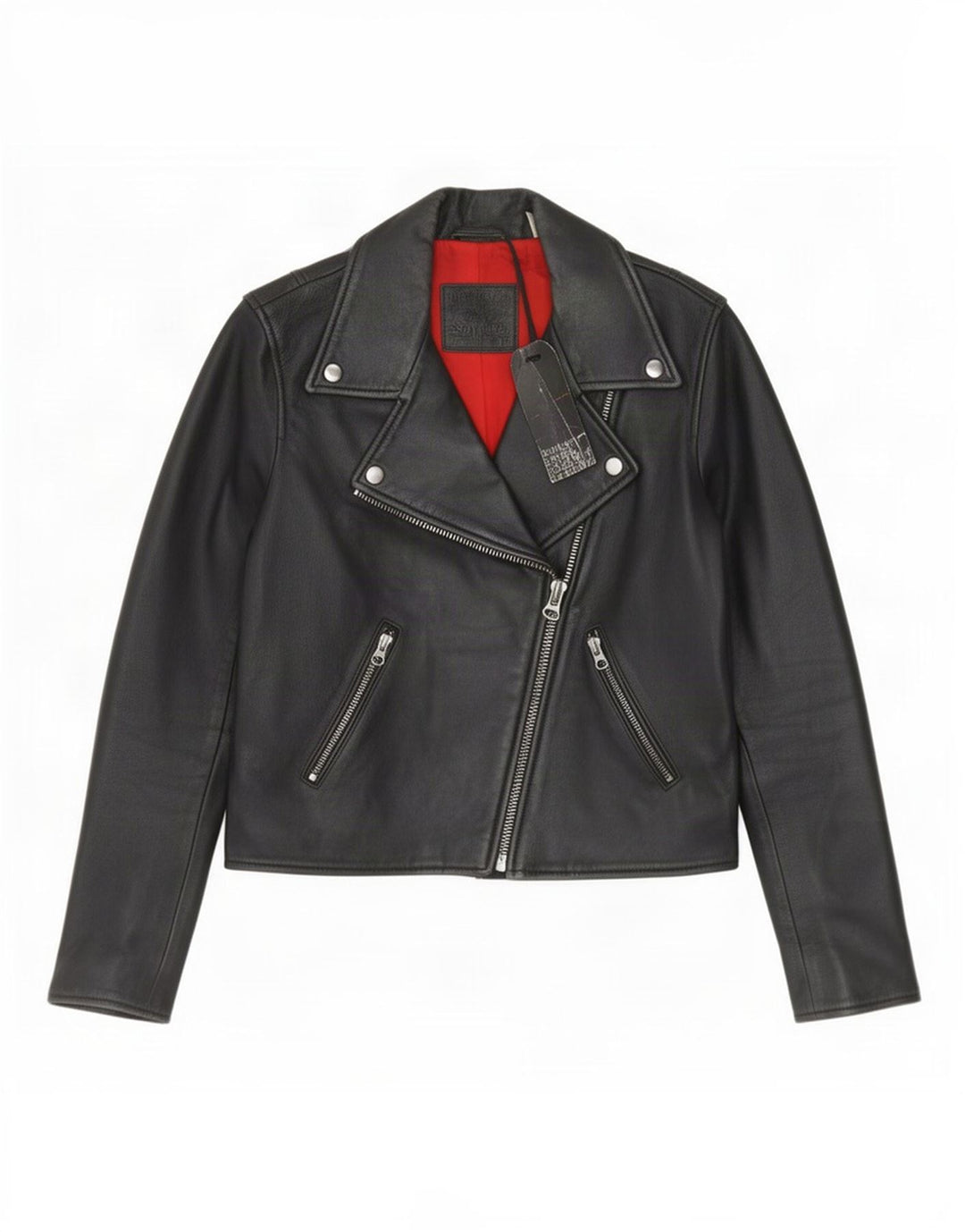 Giacca da motociclista in pelle corta da donna Levi's UK 6 XS Nera