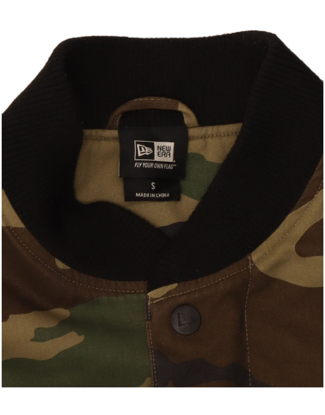 Giacca college grafica da uomo New Era UK 36 piccolo cotone mimetico kaki