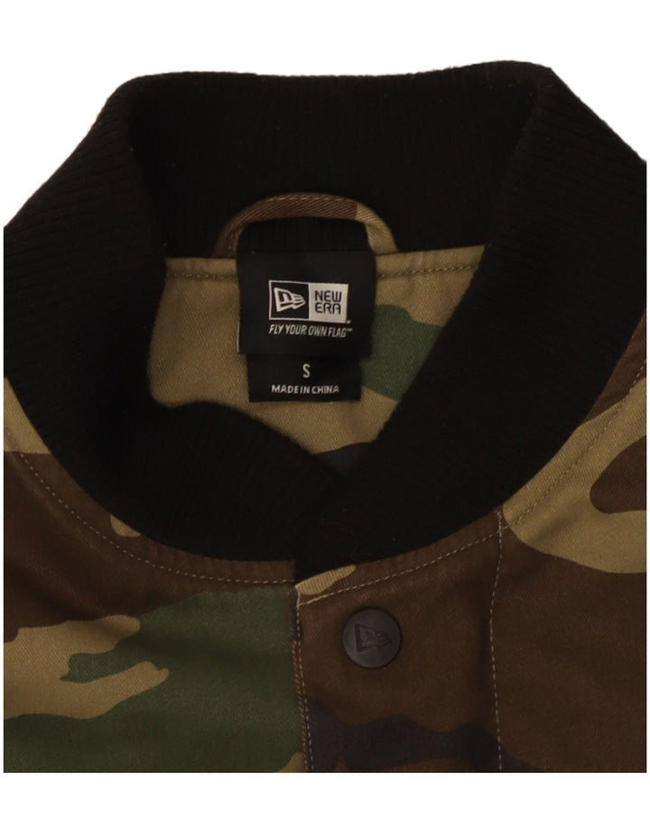Giacca college grafica da uomo New Era UK 36 piccolo cotone mimetico kaki