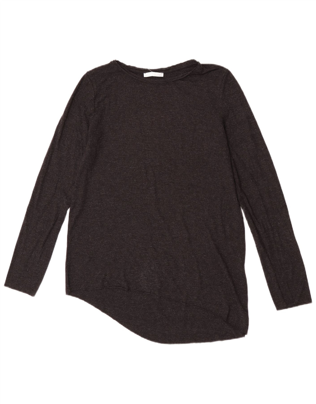 Top tunica asimmetrica a maniche lunghe da donna Zara UK 10 Small in viscosa grigia