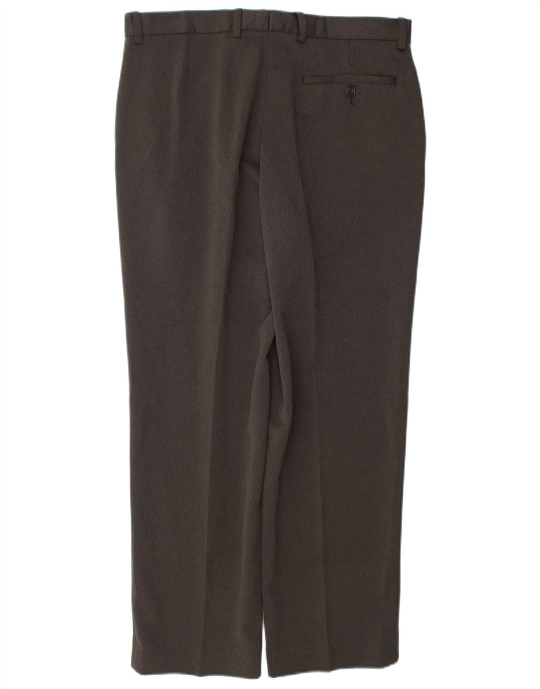Pantaloni da abito affusolati da uomo Marks & Spencer W34 L29 poliestere marrone