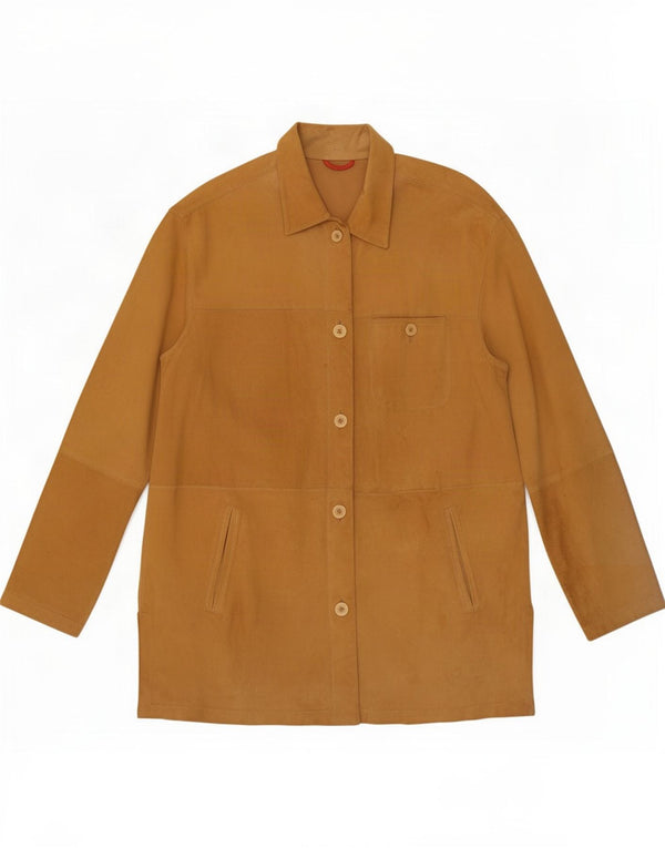 Giacca Donna in Pelle Scamosciata Effeti IT 48 XL Pelle Beige