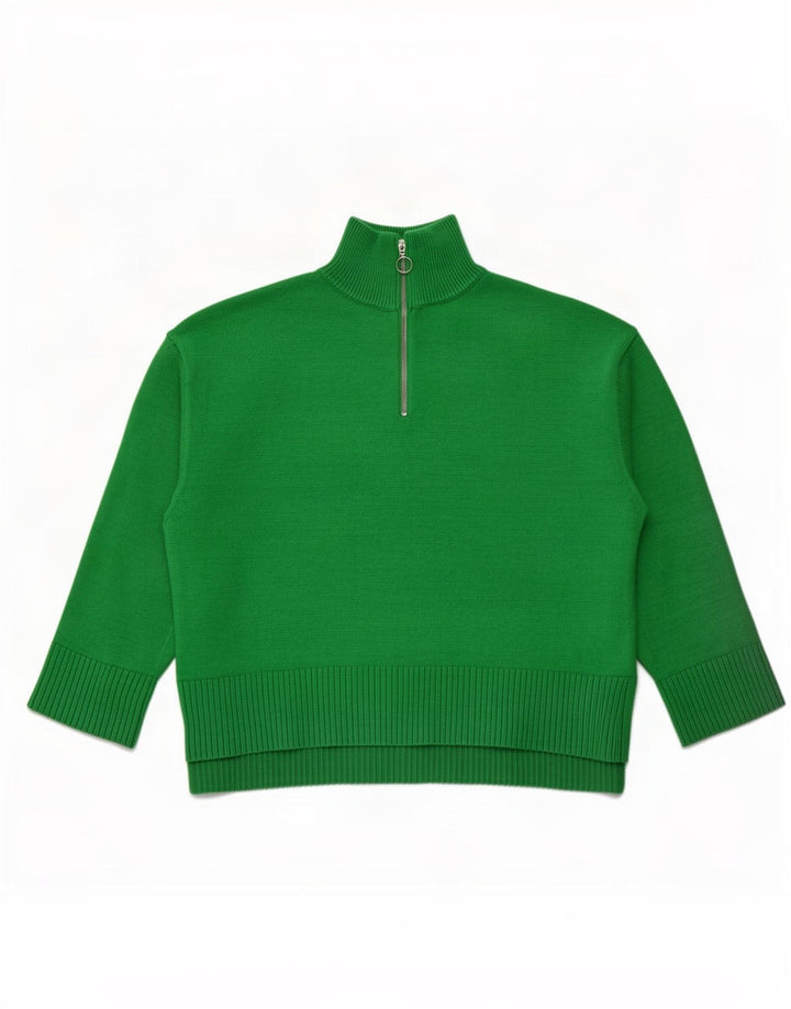 Maglione Zara da donna con collo e zip UK 16 grande verde