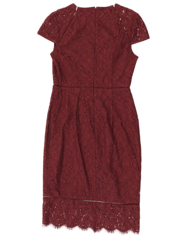 Abito tubino in pizzo da donna Phase Eight UK 12 Nylon floreale bordeaux medio