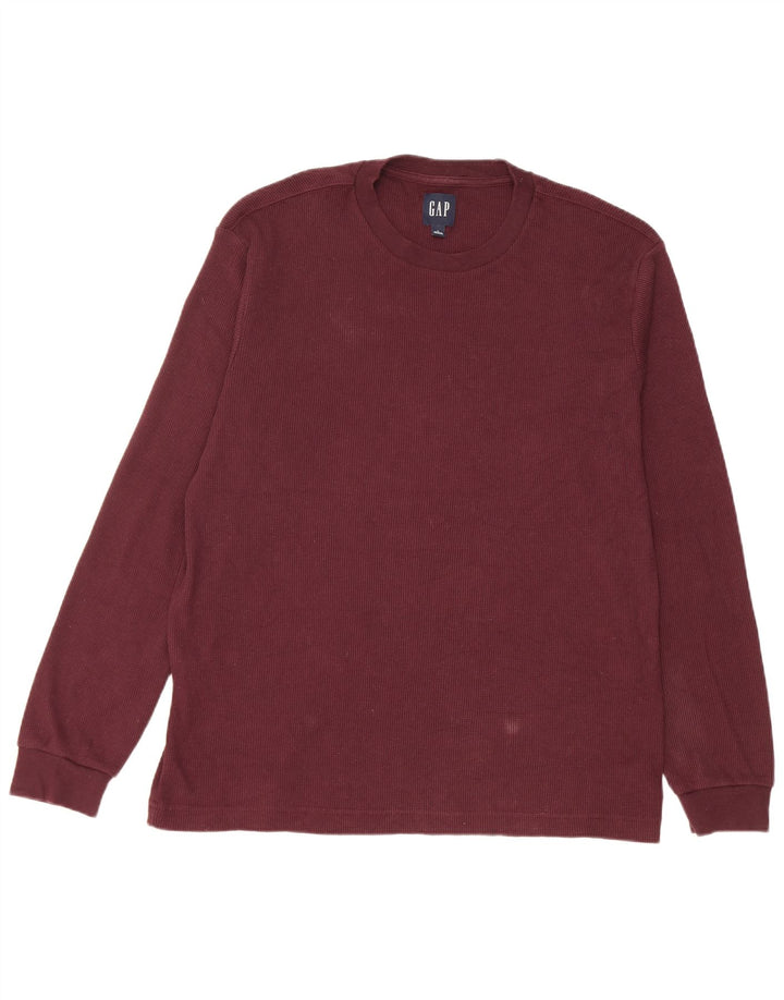 Gap Top da uomo a maniche lunghe in cotone bordeaux medio