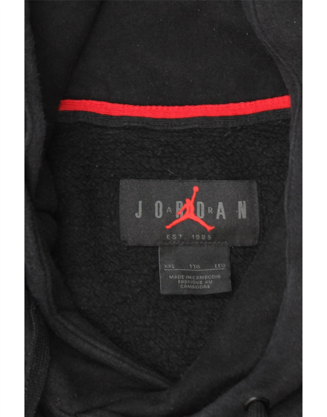 Felpa con cappuccio grafica da uomo JORDAN 2XL cotone nero