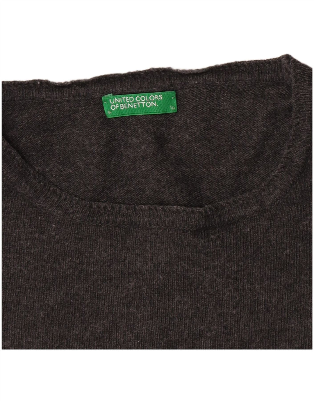Maglione maglione con scollo a barca da donna Benetton UK 12 Grigio medio