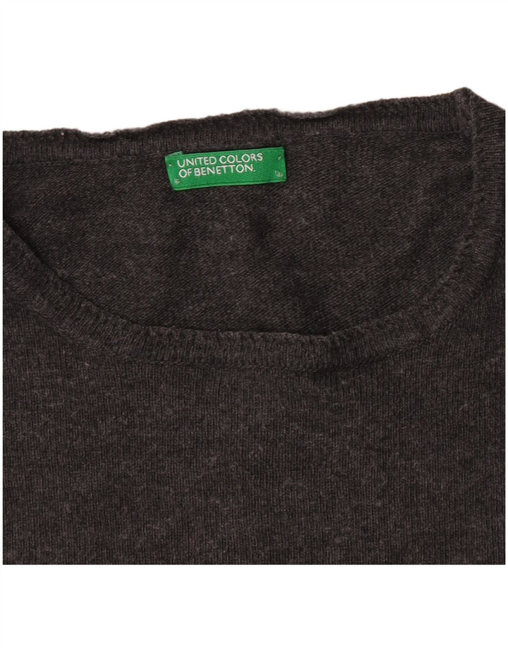 Maglione maglione con scollo a barca da donna Benetton UK 12 Grigio medio