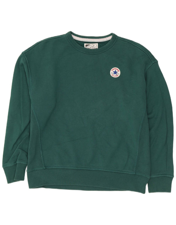 Converse Mens Sweatshirt Jumper Medium Green Cotton