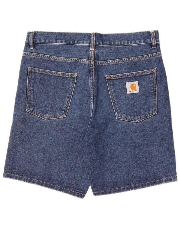 Pantaloncini di jeans da uomo Carhartt W31 cotone blu medio