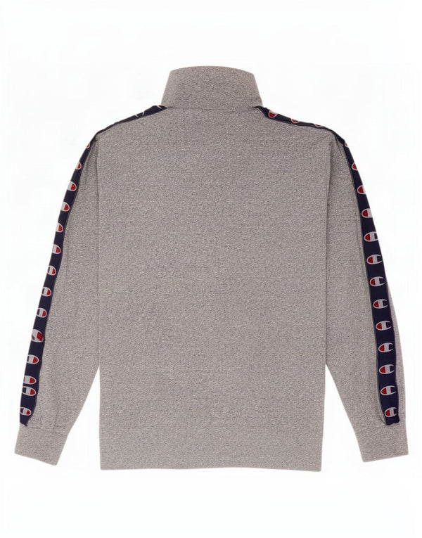 Maglione da uomo Champion con zip grafica e collo grande in cotone chiazzato blu