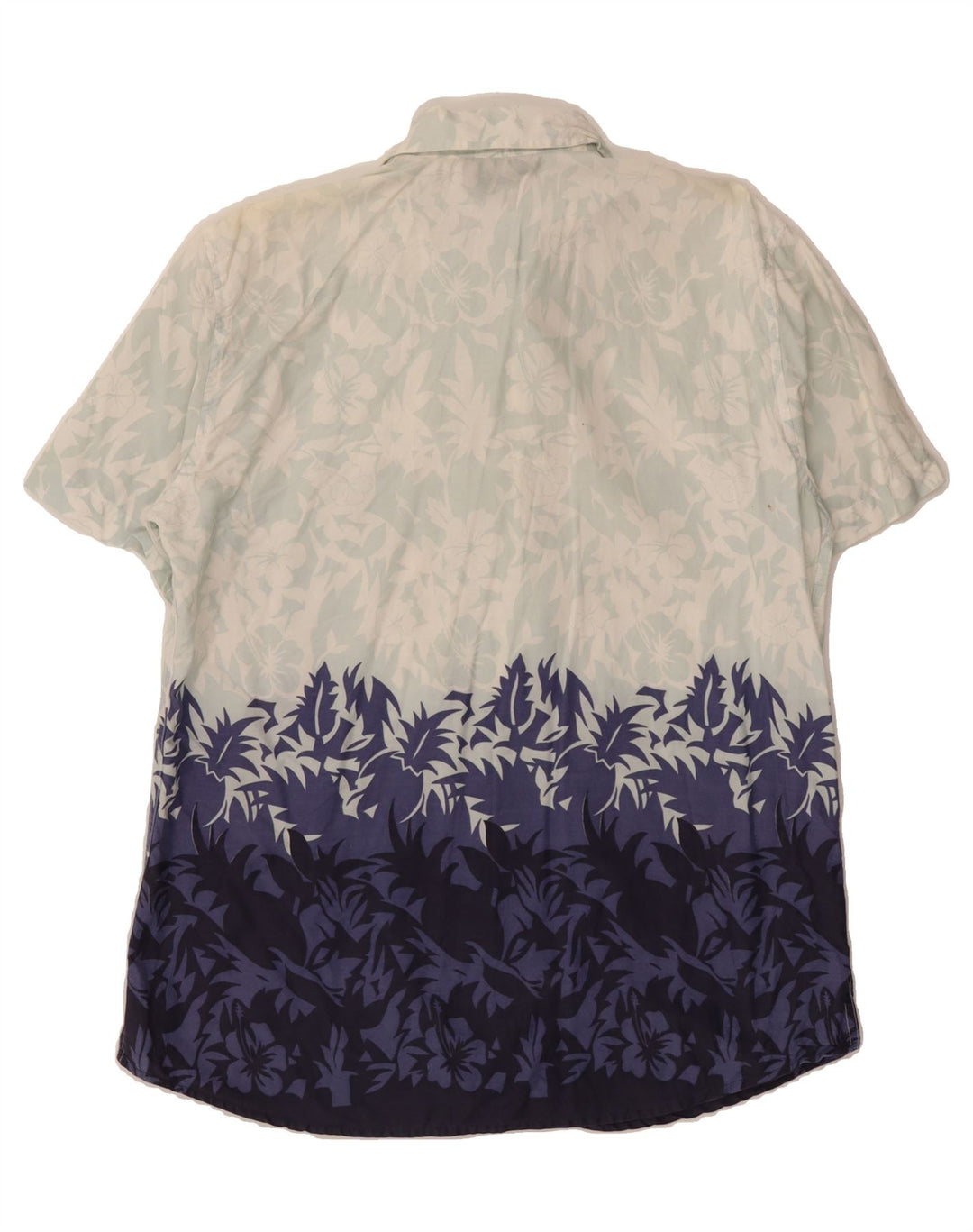 GAS Mens Short Sleeve Shirt Large Blue Floral Cotton Vintage Gas and Second-Hand Gas from Messina Hembry 