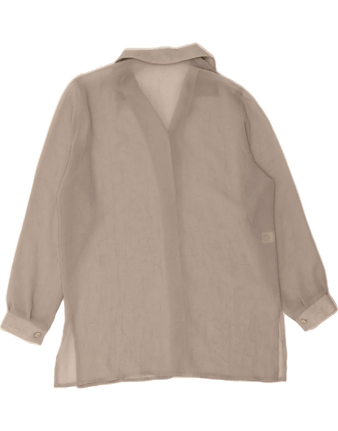 VINTAGE Womens Longline Oversized Shirt Blouse UK 14 Medium Grey Vintage Vintage and Second-Hand Vintage from Messina Hembry 