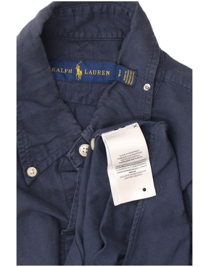Camicia da uomo Ralph Lauren piccola in cotone blu navy