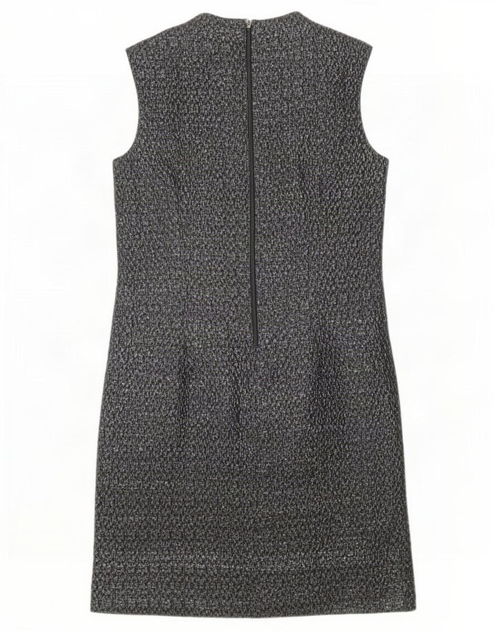 Abito a trapezio senza maniche vintage da donna UK 12 medio nero