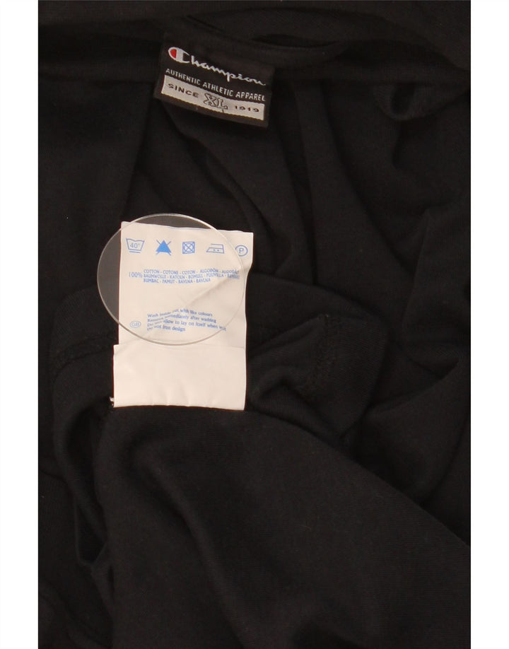 Champion Top da uomo con collo alto a maniche lunghe XL in cotone nero