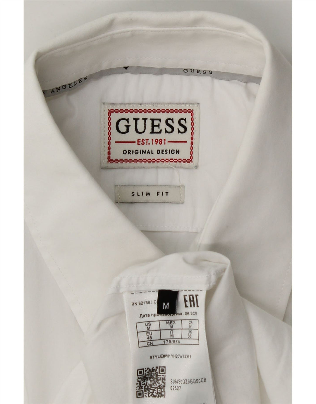 Camicia Guess da uomo slim fit in cotone bianco medio